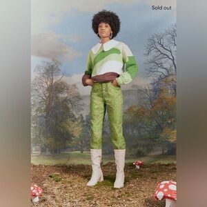 House of Sunny - grass print denim - London fields Jesse pants - size 4 - EUC